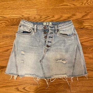 We The Free distressed denim skirt